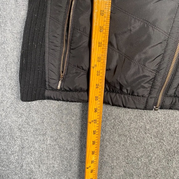 Prana Diva Vest Diagonal Zipper Black Quilted Sherpa Lined Size XL - Picture 3 of 7